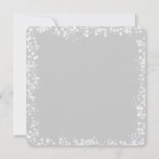 Grijze witte bokeh bruiloft kaart (Achterkant)