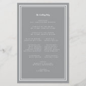 Grijze Witte Bruiloft Script Budget Ceremonie Prog (Achterkant)
