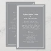 Grijze Witte Bruiloft Script Budget Ceremonie Prog (Voorkant / Achterkant)