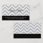 Grijze witte Chevron | Eenvoudig, minimaal, profes Visitekaartje (Voorkant / Achterkant)
