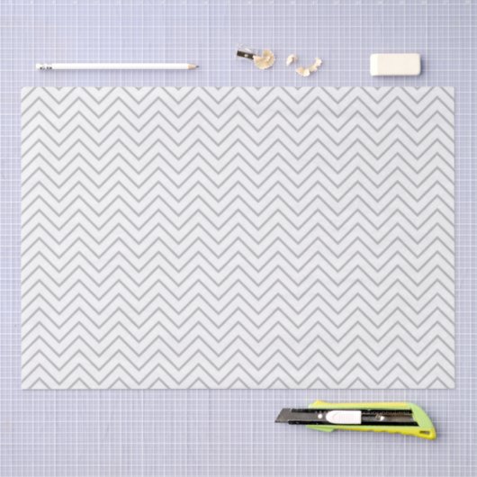 Grijze Witte Chevron Tissuepapier (Craft)