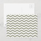  grijze witte Chevron. Zigzag Pattern Briefkaart (Voorkant / Achterkant)