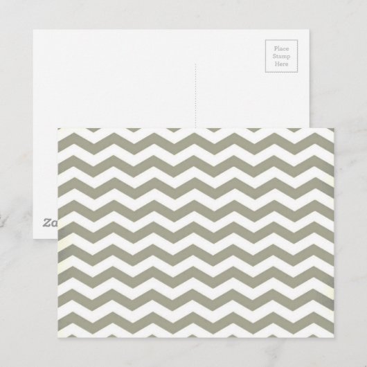  grijze witte Chevron. Zigzag Pattern Briefkaart (Voorkant / Achterkant)