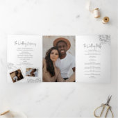 Grijze witte citrusbloesem tekening foto's bruilof drieluik programma (Binnen)