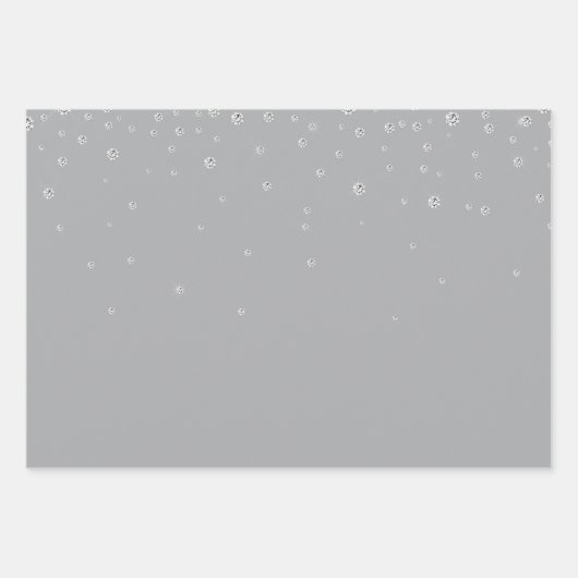 Grijze Witte Diamant Hoge Hakken Schoenen Bruiloft Inpakpapier Vel (Voorkant 3)