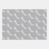 Grijze Witte Diamant Hoge Hakken Schoenen Bruiloft Inpakpapier Vel (Voorkant)