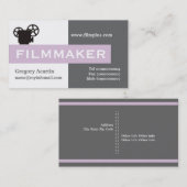 Grijze, witte, dikke paarse filmmaker visitekaartje (Voorkant / Achterkant)