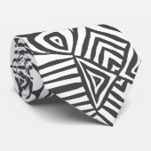 grijze witte driekleppige band Afrikaans patroon Stropdas (Opgerold)