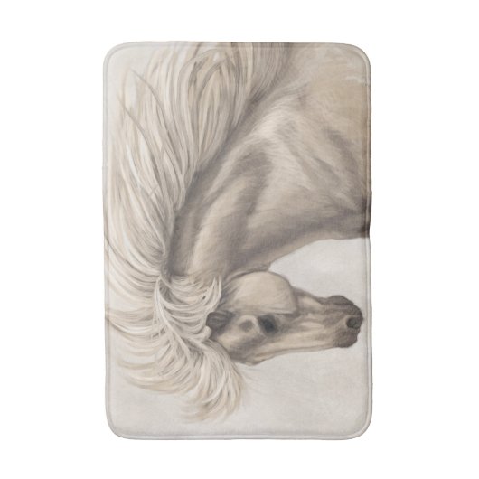 Grijze witte eierpaarden Wilde Mane Badmat (Voorkant Verticaal)