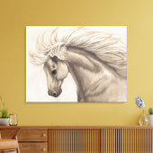 Grijze witte eierpaarden Wilde Mane Canvas Afdruk (Insitu (Woonkamer))