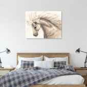 Grijze witte eierpaarden Wilde Mane Canvas Afdruk (Insitu (Slaapkamer))