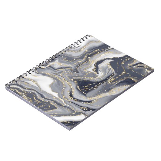 Grijze, witte en goudspiraalfoto notitieboek (Linkerzijde)