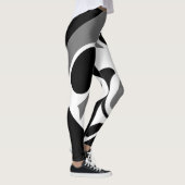 Grijze, witte en zwarte digitale kunst Leggin Leggings (Rechts)