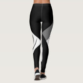 Grijze, witte en zwarte digitale kunst Leggin Leggings (Achterkant)