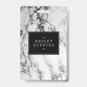 Grijze Witte En Zwarte Marmeren Steen Patroon Badge (Achterkant)