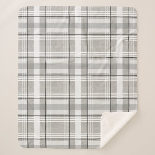 Grijze, witte en zwarte Pset Sherpa Blanket Sherpa Deken (Voorkant)