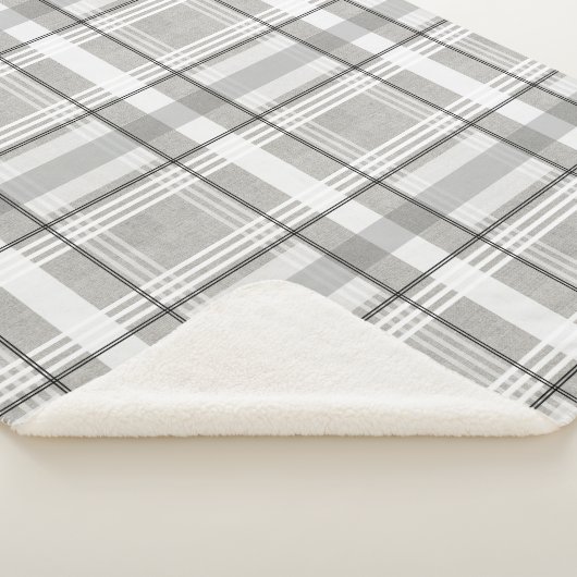 Grijze, witte en zwarte Pset Sherpa Blanket Sherpa Deken (3/4)