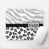 Grijze, witte en zwarte Zebra en Cheetah Skin - Aa Muismat (Met muis)