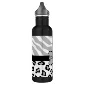 Grijze, witte en zwarte Zebra en Cheetah Skin - Aa Waterfles (Links)