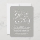Grijze witte foto live streaming bruiloft kaart (Voorkant)