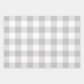 Grijze witte gingham Check Pset Neutral Farmhouse Inpakpapier Vel (Voorkant)