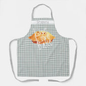 Grijze witte Gingham Live Love Bake Persoonlijk Schort (Voorkant)