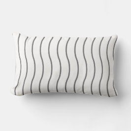 Grijze witte golflengte Lumbar Pillow Kussen