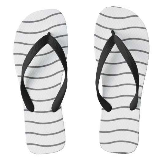 Grijze Witte Golfpatroon Flip Flops (Voetbed)