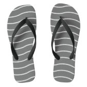 Grijze Witte Golfpatroon Flip Flops (Voetbed)