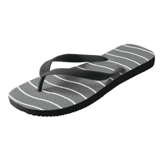Grijze Witte Golfpatroon Flip Flops (Schuin)