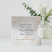 Grijze witte gouden olifanten Elegant mousserend b Kaart (Staand voorkant)