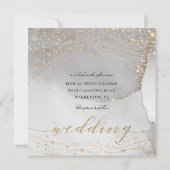 Grijze witte gouden olifanten Elegant mousserend b Kaart (Achterkant)