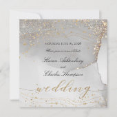 Grijze witte gouden olifanten Elegant mousserend b Kaart (Voorkant)