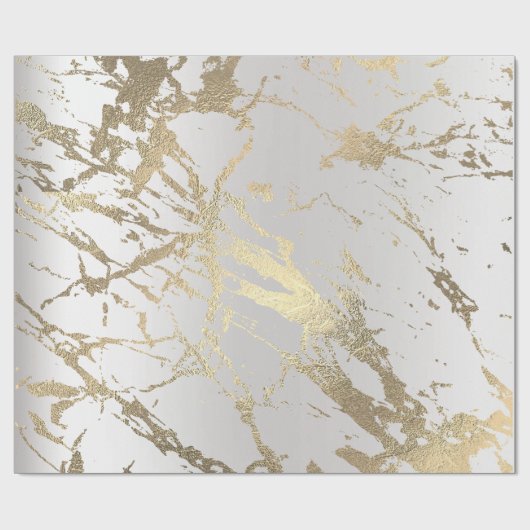 Grijze witte goudkleurige glans Abstracte VIP Cadeaupapier (Vlak)
