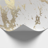 Grijze witte goudkleurige glans Abstracte VIP Cadeaupapier (Hoek)