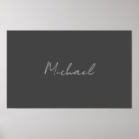 Grijze witte handgeschreven minimalistische Jouw n