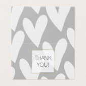 Grijze witte harten bruiloft dank u kaart (Buitenkant ongevouwen)