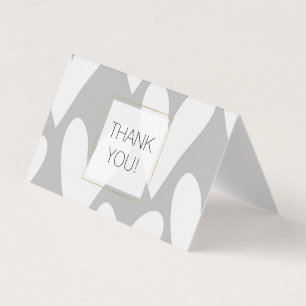 Grijze witte harten bruiloft dank u kaart