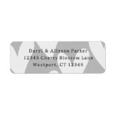 Grijze witte harten bruiloft etiket (Voorkant)