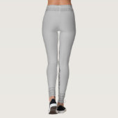 Grijze witte hond Controle Hoge Mode Leggings (Achterkant)
