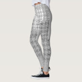 Grijze witte hond Controle Hoge Mode Leggings (Links)