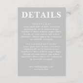 Grijze & Witte Huwelijksdetails Informatiekaartje (Voorkant)
