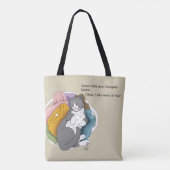 Grijze Witte Kattenhaar Wasmachine Tote Bag (Achterkant)