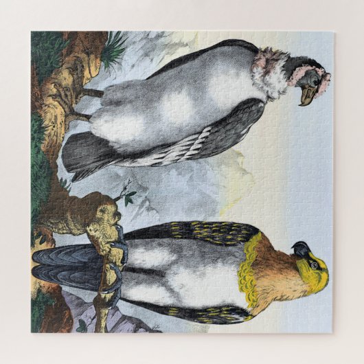 Grijze witte kleur Geel zwarte Eagle Legpuzzel (Horizontaal)