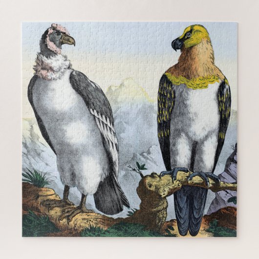 Grijze witte kleur Geel zwarte Eagle Legpuzzel (Verticaal)