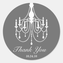 Grijze Witte Kroonluchter Dank U Ronde Sticker