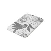 Grijze witte  kunsthuisstijl Floral afdrukken Badmat (Gekanteld)