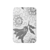 Grijze witte  kunsthuisstijl Floral afdrukken Badmat (Voorkant Verticaal)