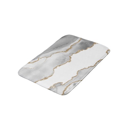 Grijze witte marmer Agate Geraffineerde glitter Badmat (Gekanteld)