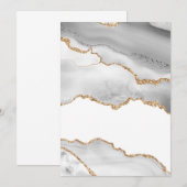 Grijze witte marmer Agate Geraffineerde glitter Bedankkaart (Voorkant / Achterkant)
